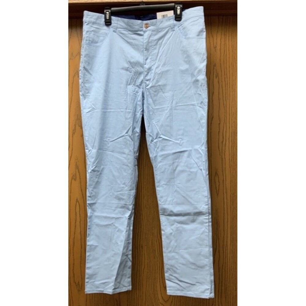 TailorByrd  Men's Light Blue‎ Classic-Fit Chino Pants SZ 36X32 Golf Pants